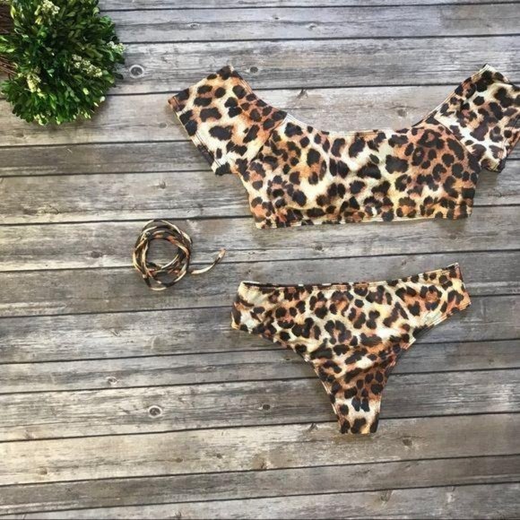 Leopard Print Bikini Cheeky Animal Two Piece 556 - Picture 8 of 9